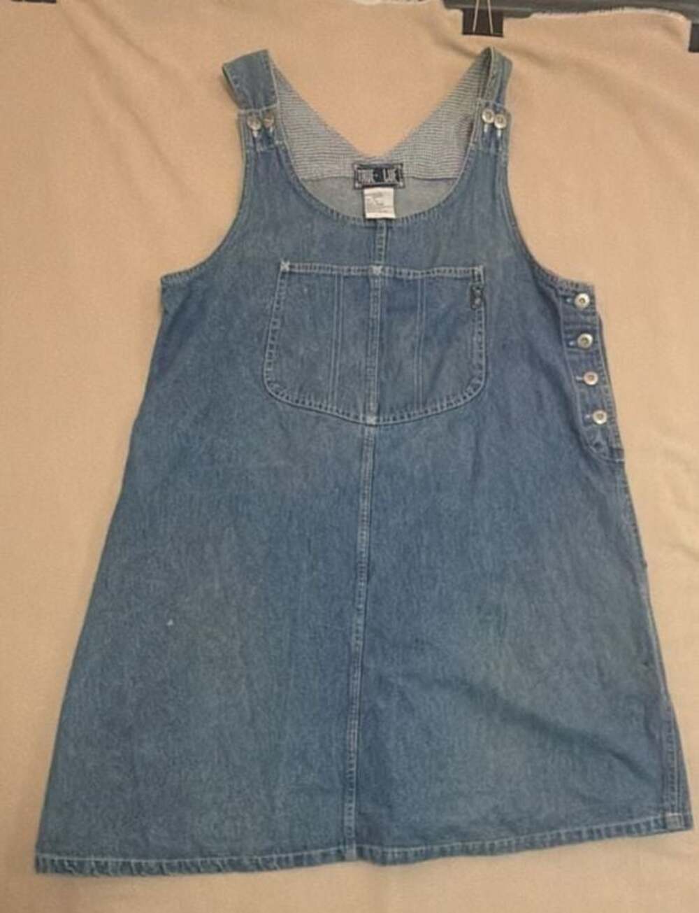 True Blue Vintage Denim Overall Dress Pinafore Jumper Size L